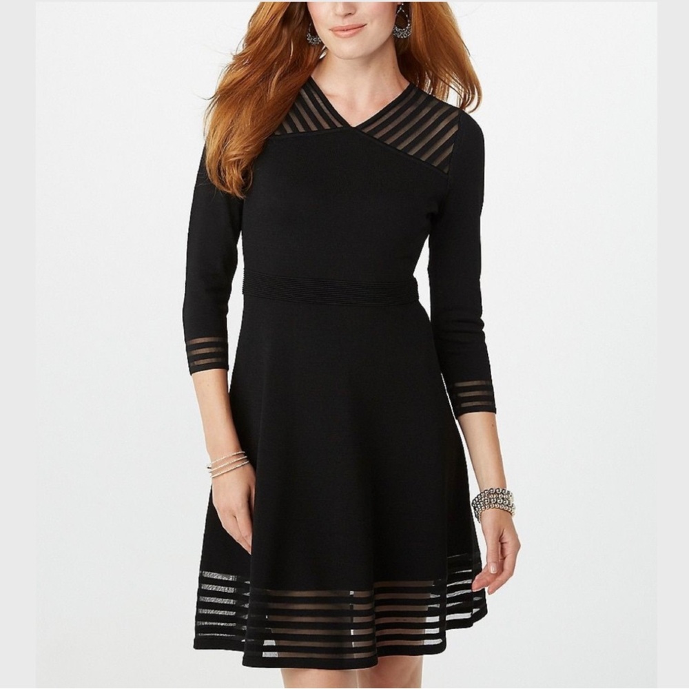 Calvin Klein Mesh Fit & Flare Dress